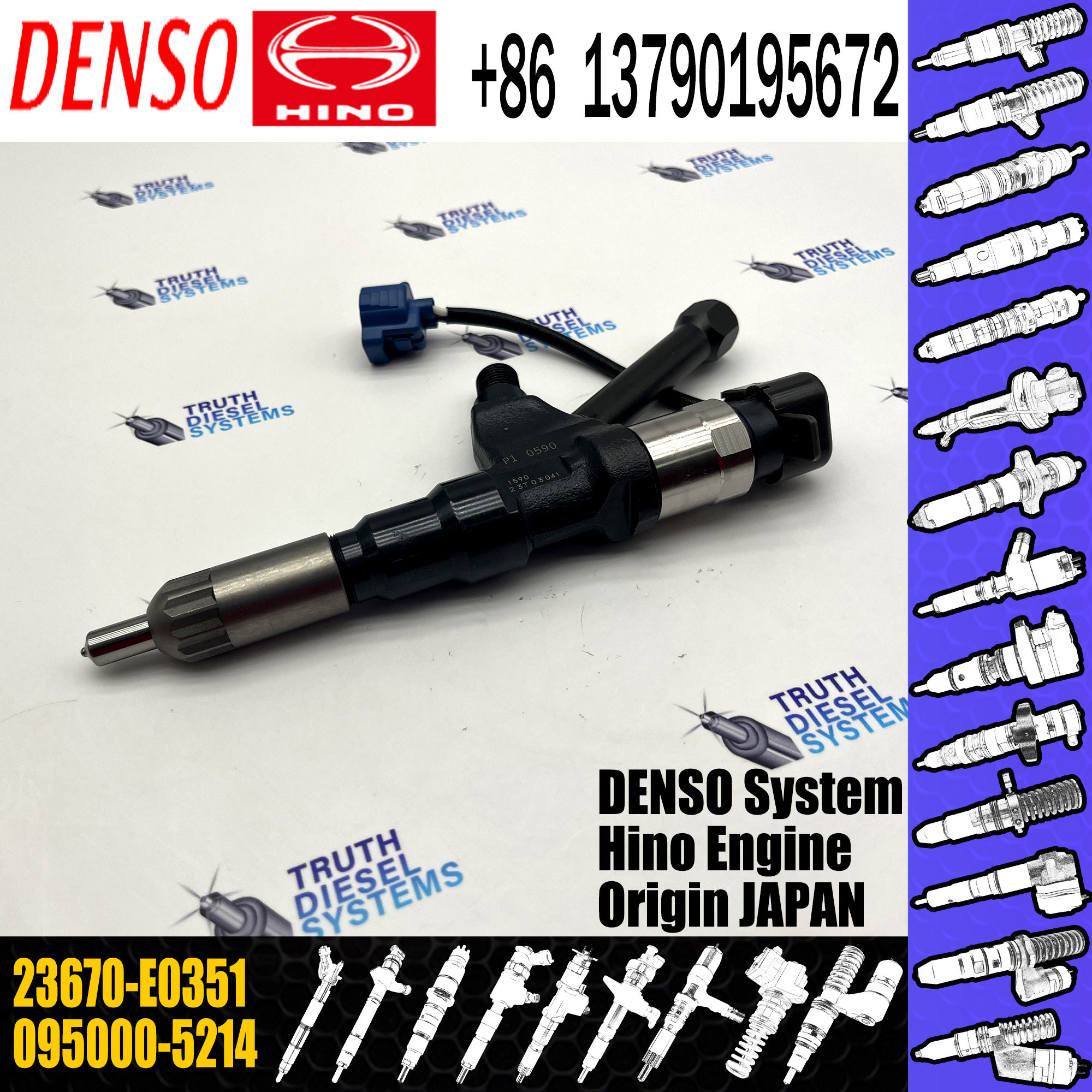 095000-5215 DENSO Diesel Injector HINO P11C 095000-5214 23670-E0351