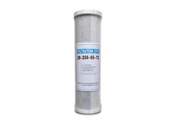 Durable 10 Inch CTO Alkaline Water Filter Cartridge PVC Cover Materials