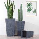 MGO Garden Pots Clay Flower Pots Outdoor Tall Planter Resin Pots for Flowers