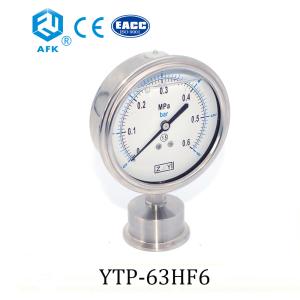 China Tri - Clamp Connect Gas Leak Test Gauge , Sanitary Type Lp Gas Pressure Gauge factory