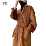 Plus Size Autumn Winter Wool Woolen Long Cardigan Jacket Woman Crop Jacket