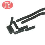 Jiayang aglet Glossy black color tube shape ABS plastic tipping plastic aglets