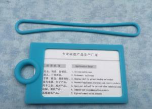 China Eco Friendly Blue Business Card Silicone Holder Travel Suitcase Hang Tag With Logo Printing factory