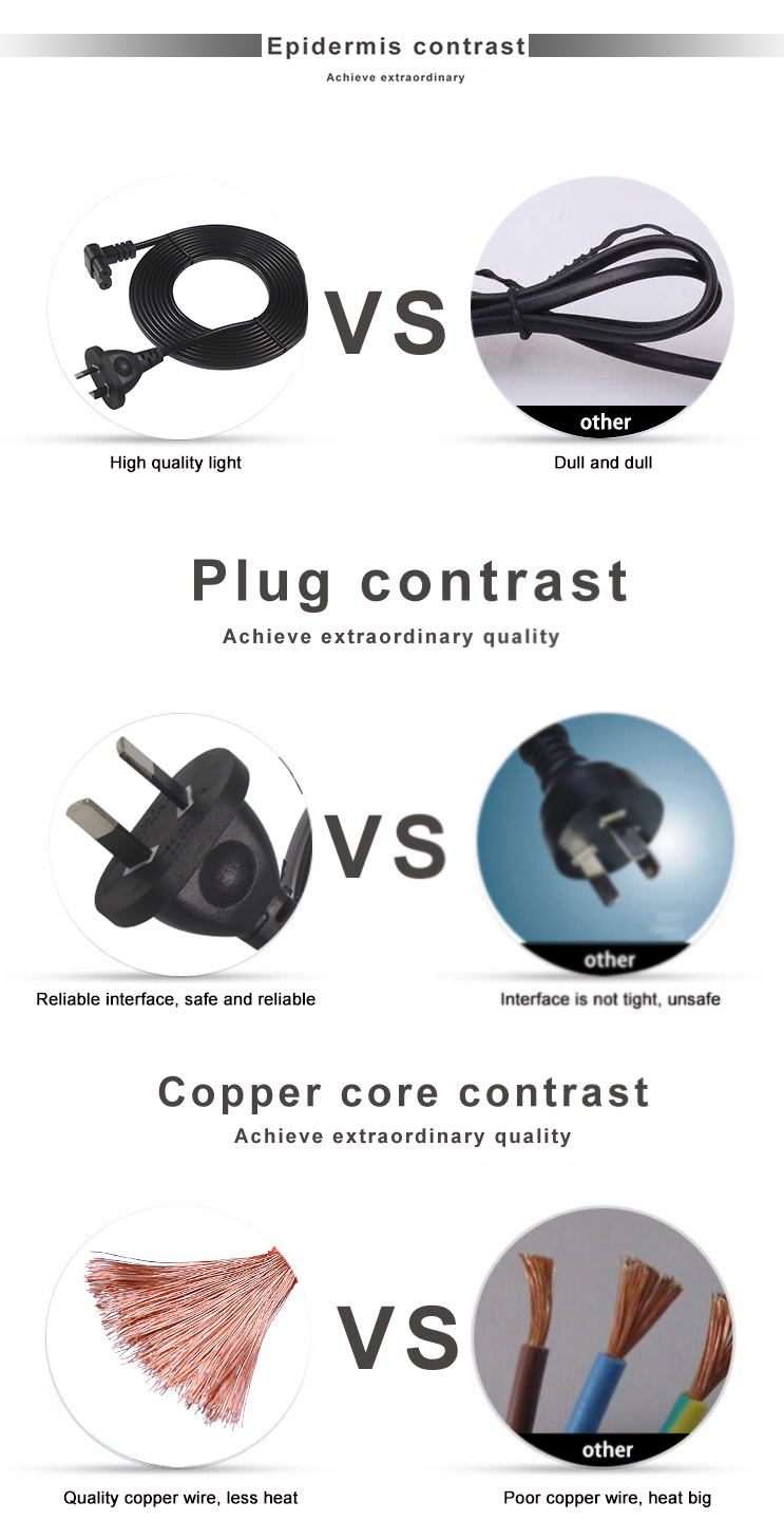 AU 2P Plug to IEC C7 Power Cord SAA Certified 250V 7.5A Flat Cable