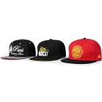 100% Acrylic Gold Thread New Era Snapback Caps Embroidery 48cm Flat Leather Brim