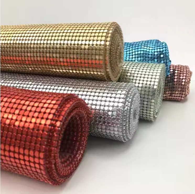 Durable Metal Sequin Fabric Eco Friendly For Eye Catching Decoration