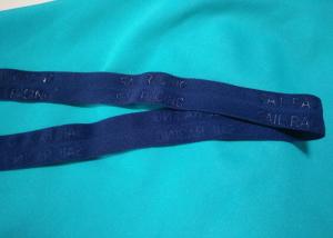 China 100% Polyester / Nylon Knitted Folded Elastic Ribbon With Logo Embossed factory