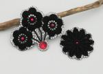 Black Flower Embroidery Patches Wintersweet Shaped Customized Color / Size