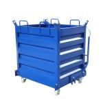 Metal Powder Solid Bulk Bins Steel Bottom Dumping Hopper Open Top Refuse