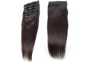 China Lustrous Elegant Clip In Natural Hair Extensions Customized Color For Black Women factory
