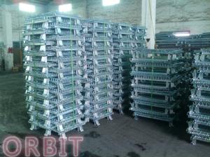China Stacking Collapsible Steel Wire Mesh Pallet Cage For Warehouse Storage factory