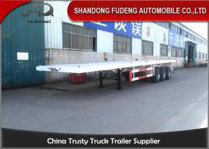 China 3 Axle 4 Axle Flat Bed Container Truck Semi Trailer For Transportation factory