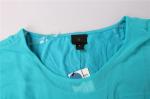 Daily Blue V Neck Ladies Casual Loose Tops 100% Polyester