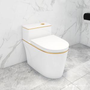 White Gold Siphon Flushing Modern Toilet Bowl Ceramic One Piece