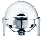 6L Round Roll Chafing Dish , Stainless Steel Roll Top Cookware