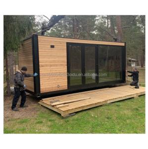 China Customized Tiny Wooden Metal Warehouse Modern Expandable Container Prefabricated House for Outdoor Steel Sandwich Panel factory