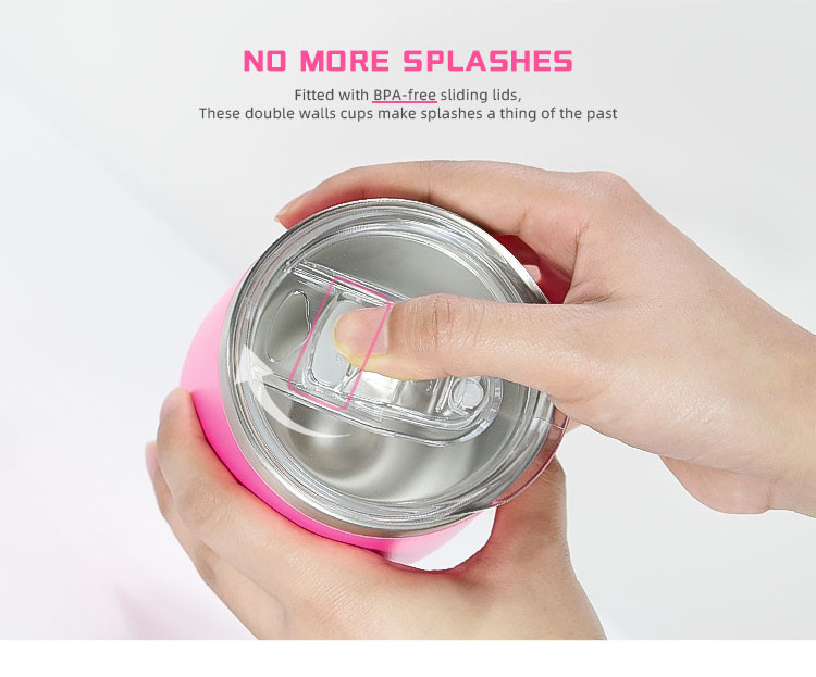 12 OZ Stainless Steel Wine Tumbler With Lid Wine Glass Tumbler Double Wall Vacuum Insulated Travel Tumbler Cup For Coffee Wine Cocktails