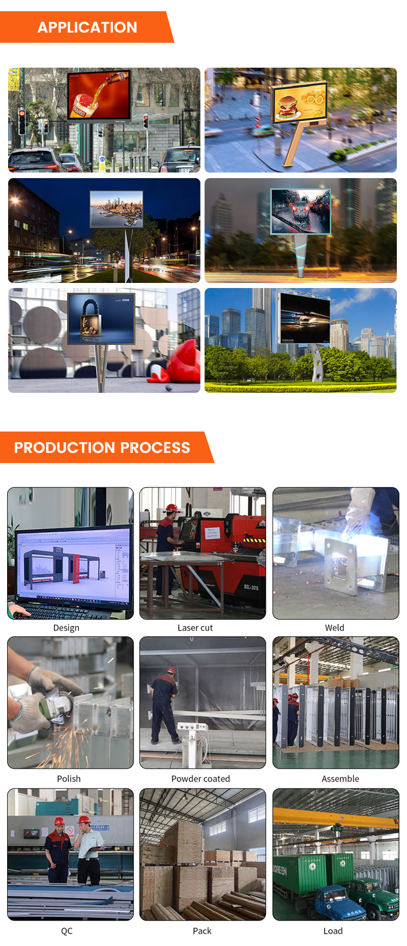 Easy installation 8000nits IP65 p6 steel led billboard outdoor advertising
