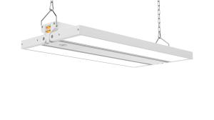 China 85W 110W 135W Low Bay LED Light Fittings Slim Linear Foldable LED Shop Lights Low Bay 140lm/W factory