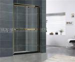 Gloden and Black Stainless Steel Shower Enclosures Inline Double Sliding With