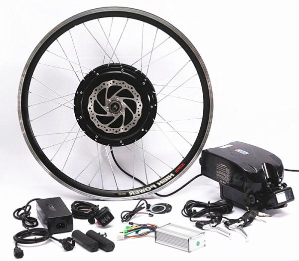 750w 1000w Front Wheel Electric Bicycle Motor Conversion Kit With Downtube