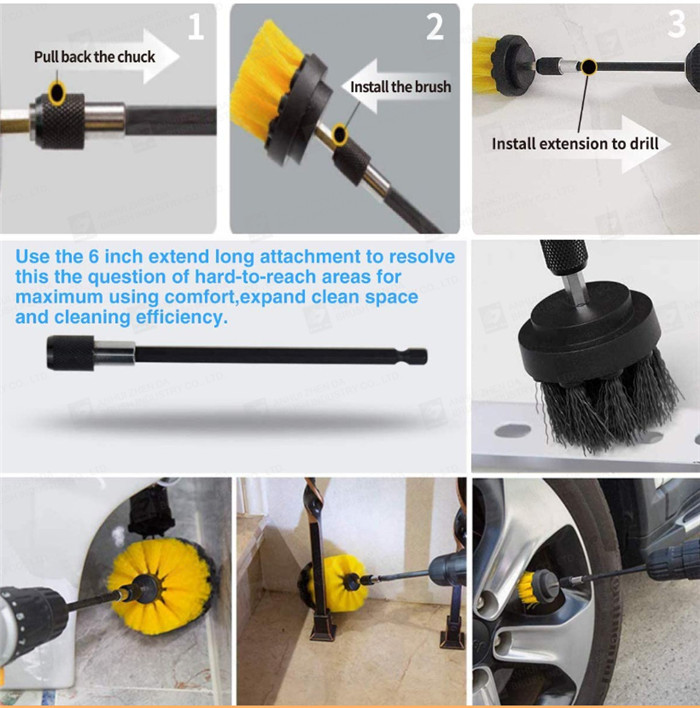 31 Piece 310g Drill Brush Scrub Pads ISO9001 Power Scrubber Cleaning Kit