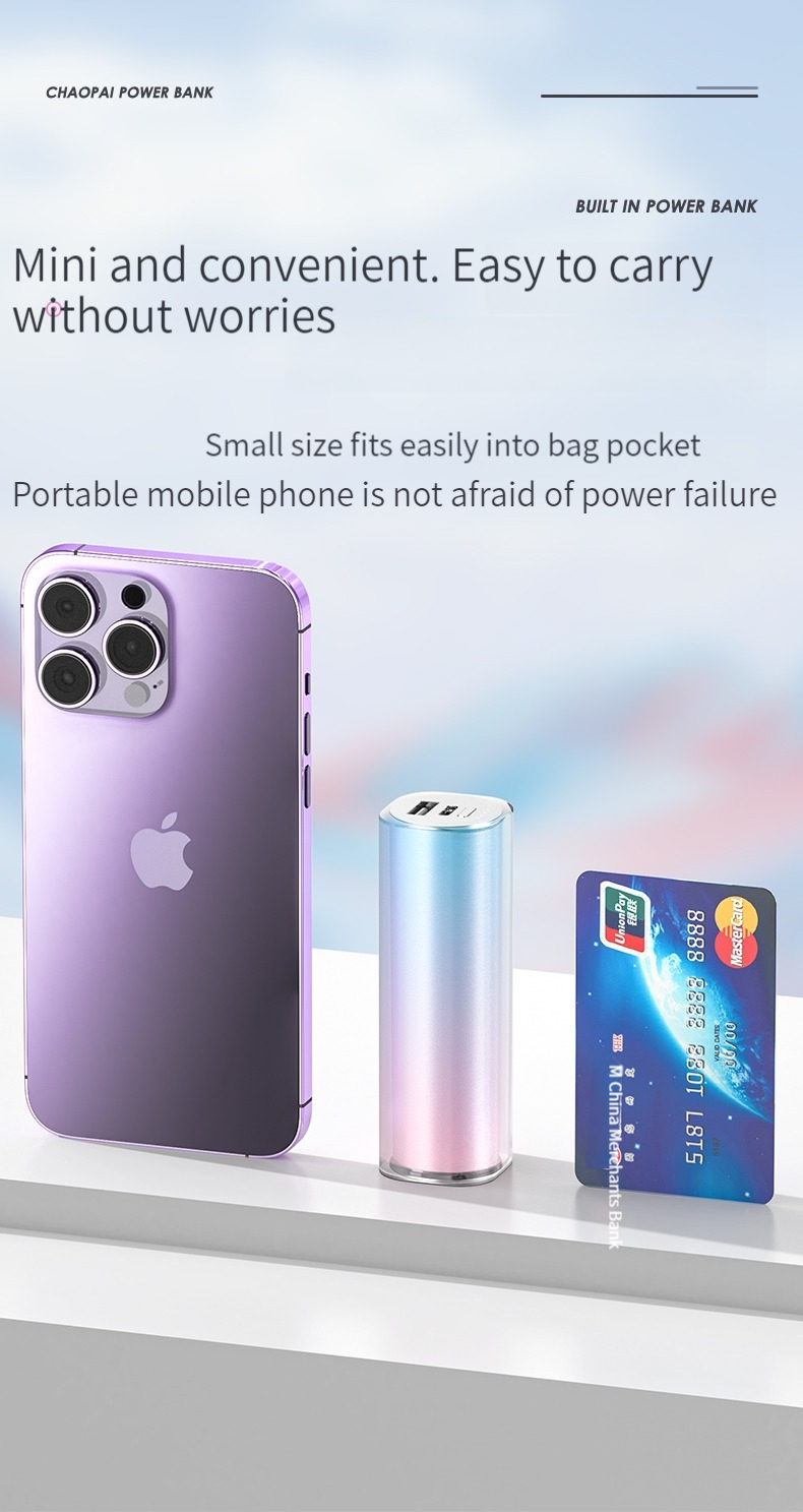 10W Portable Power Bank for Phone Ultra Thin Fast Charging Battery Charger 2.1A Gift