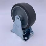 75mm Grey TPR Tread Rigid Plate Light Duty Casters Wheels For Factory