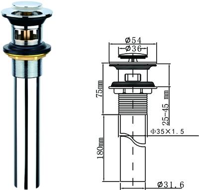 Basin pop up waste, brass basin drainer,Specially sold well in Korea