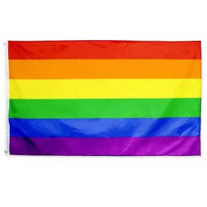 China Custom Digital Printed LGBT Flag Polyester 3*5ft Gay Rainbow Flag factory