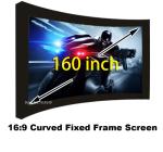 Amazing Picture Screen 160 Inch Curved Fixed Frame Projector Screens 16:9 Scale