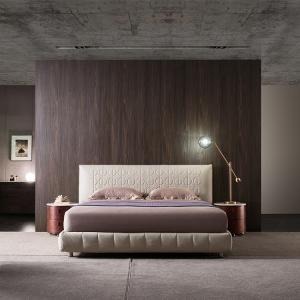 China Contemporary Department White Leather Bed factory