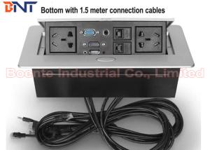 China 1.5 Meter Cables Desk Hidden Socket / Meeting Table Pop Up Electrical Outlet factory