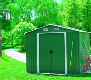 China Outdoor Steel Garden Sheds , Metal Outdoor Storage Sheds Resisting Fading factory