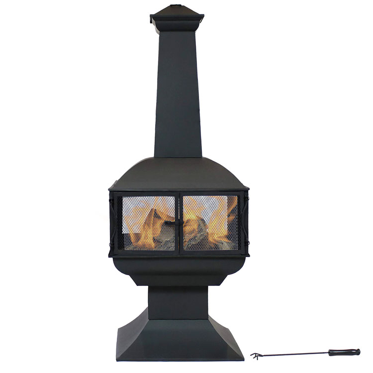 Outdoor Patio Backyard Garden Camping Heavy Duty Steel Wood Burning Firepit with Poker
