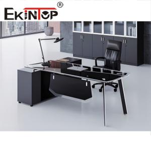 Modern Office Tempered Glass Table Large Rectangle Glass Desk SGS