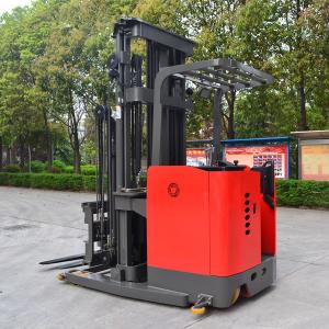 China 1.5 Ton 3 Ways Electric Pallet Stacker Locked Rear Axle For Narrow Aisle factory