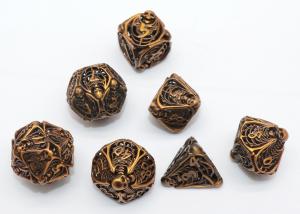 China GST Gold Plated Mini Polyhedral Dice Portable Exquisite Carving factory