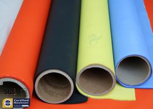 China Orange Acrylic Coated Fibreglass Fabric 500℉ 0.2MM 260G Chemical Flame Resistant factory