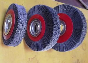 China Deburring Gear Circular Abrasive Nylon Wheel Brush 6 Inch OD 90 Mm Middle Plate factory