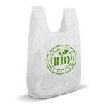 Blocked Biodegradable T Shirt Bags Packaging Compostable Grocery Bags With