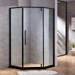Hinge Pivot Bathroom Glass Cabin Frameless With Black Framed
