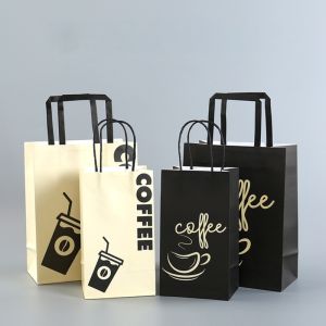 Vibrant CMYK/Pantone Colors Custom Printed Coffee Paper Bags with Durable Cotton