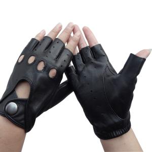 China Custom Leather Cycling Gloves , Fingerless Driving Gloves Eco - Friendly on sale