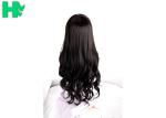 European Fashion Neat Bang Hair Wig Long Wave High Tempreture Synthetic Fiber
