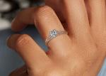 14K Roose Gold Lab Grown Moissanite Ring Dia RD6mm 0.8ct for Wedding
