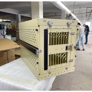China Collapsible XL Dog Kennel Crate Khaki Tan Colour Foldable Escape Proof 40 Inch factory