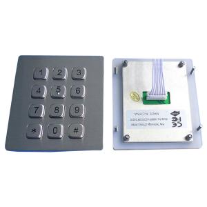 12 Keys Metal Numeric Keypad 4x3 Door Entry Programmable Dot Matrix Interface