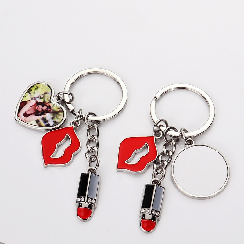 Sublimation Love-Themed Lipstick I LOVE Football Keychain Personalized Soda Bottle Opener Keychain Pendant Small Gift