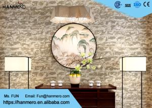 China 0.53*10m Mould Proof 3D Brick Effect Wall Coverings For TV Background , Stone Pattern factory